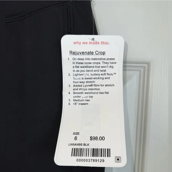 Lululemon Rejuvenate Crop Pants. NWT - Picture 3 of 4